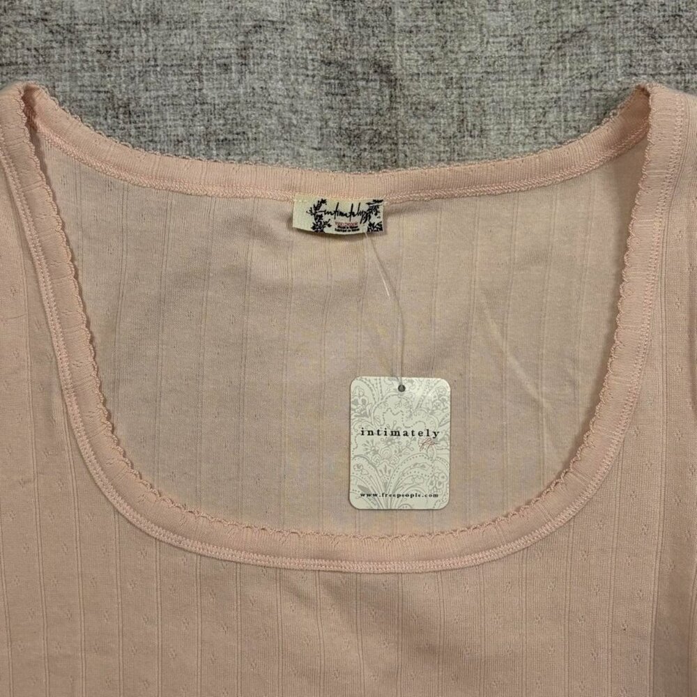 Free People Intimately Light Pink Ribbed Tee - Picture 3 of 7